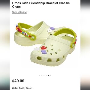 CROCS Kids Friendship Bracelet Clogs - Light Green